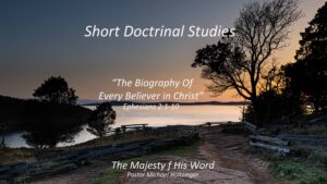 This video is a condensed exposition of Ephesians 2:1-10.  It is an exposition of God's grace alone in salvation and a biographical sketch of every believer born from above.